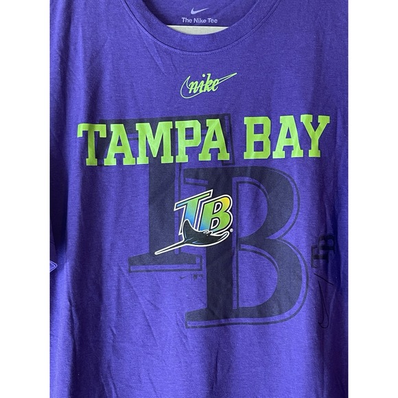 Men's 2XL NWOT Tampa Bay Rays Nike Rewind Retro Short Sleeve Shirt Purple - Picture 2 of 6